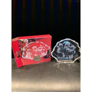Vintage Mikasa Crystal Christmas Carolers Singing Sweet Candy Dish Germany‎